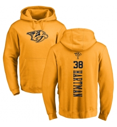 NHL Adidas Nashville Predators #38 Ryan Hartman Gold One Color Backer Pullover Hoodie