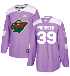 Youth Adidas Minnesota Wild #39 Nate Prosser Authentic Purple Fights Cancer Practice NHL Jersey