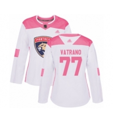 Women's Florida Panthers #77 Frank Vatrano Authentic White Pink Fashion Hockey Jersey