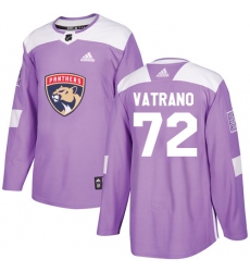 Youth Adidas Florida Panthers #72 Frank Vatrano Authentic Purple Fights Cancer Practice NHL Jersey