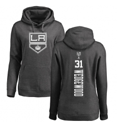 NHL Women's Adidas Los Angeles Kings #31 Scott Wedgewood Charcoal One Color Backer Pullover Hoodie
