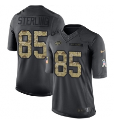 Youth Nike New York Jets #85 Neal Sterling Limited Black 2016 Salute to Service NFL Jersey