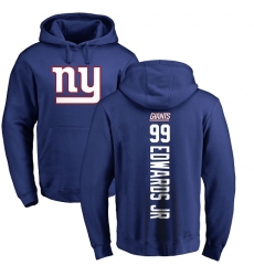 NFL Nike New York Giants #99 Mario Edwards Jr Royal Blue Backer Pullover Hoodie