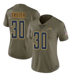 Women's Nike Los Angeles Chargers #30 Austin Ekeler Limited Olive 2017 Salute to Service NFL Jerse Women's Nike Los Angeles Chargers #30 Austin Ekeler Limited Olive 2017 Salute to Service NFL Jerse