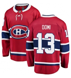 Youth Montreal Canadiens #13 Max Domi Authentic Red Home Fanatics Branded Breakaway NHL Jersey