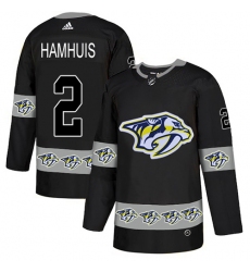 Men's Adidas Nashville Predators #2 Dan Hamhuis Authentic Black Team Logo Fashion NHL Jersey