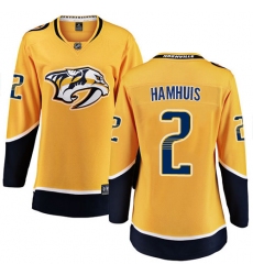 Women's Nashville Predators #2 Dan Hamhuis Fanatics Branded Gold Home Breakaway NHL Jersey
