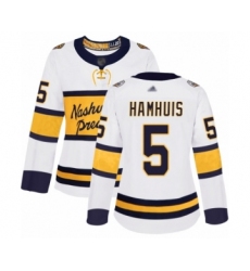 Women's Nashville Predators #5 Dan Hamhuis Authentic White 2020 Winter Classic Hockey Jersey