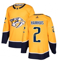 Youth Adidas Nashville Predators #2 Dan Hamhuis Authentic Gold Home NHL Jersey