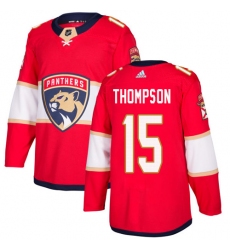 Men's Adidas Florida Panthers #15 Paul Thompson Premier Red Home NHL Jersey