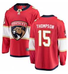 Men's Florida Panthers #15 Paul Thompson Authentic Red Home Fanatics Branded Breakaway NHL Jersey