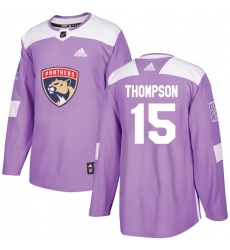 Youth Adidas Florida Panthers #15 Paul Thompson Authentic Purple Fights Cancer Practice NHL Jersey