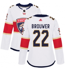 Women's Adidas Florida Panthers #22 Troy Brouwer Authentic White Away NHL Jersey