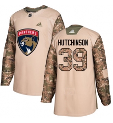 Youth Adidas Florida Panthers #39 Michael Hutchinson Authentic Camo Veterans Day Practice NHL Jersey
