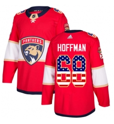 Youth Adidas Florida Panthers #68 Mike Hoffman Authentic Red USA Flag Fashion NHL Jersey
