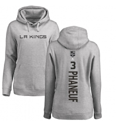 NHL Women's Adidas Los Angeles Kings #3 Dion Phaneuf Ash Backer Pullover Hoodie