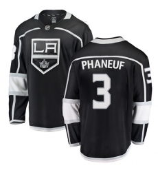 Youth Los Angeles Kings #3 Dion Phaneuf Authentic Black Home Fanatics Branded Breakaway NHL Jersey