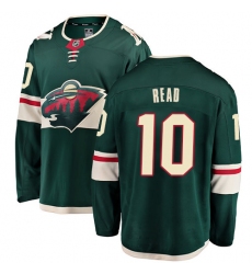 Men's Minnesota Wild #10 Matt Read Authentic Green Home Fanatics Branded Breakaway NHL Jersey
