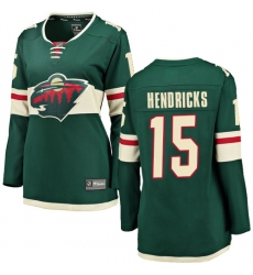 Women's Minnesota Wild #15 Matt Hendricks Authentic Green Home Fanatics Branded Breakaway NHL Jersey