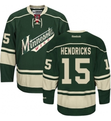 Women's Reebok Minnesota Wild #15 Matt Hendricks Premier Green Third NHL Jersey