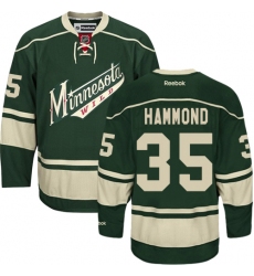 Men's Reebok Minnesota Wild #35 Andrew Hammond Premier Green Third NHL Jersey