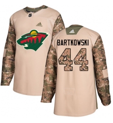 Men's Adidas Minnesota Wild #44 Matt Bartkowski Authentic Camo Veterans Day Practice NHL Jersey
