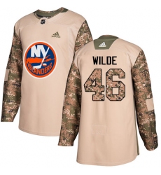 Men's Adidas New York Islanders #46 Bode Wilde Authentic Camo Veterans Day Practice NHL Jersey