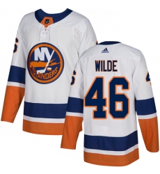 Men's Adidas New York Islanders #46 Bode Wilde Authentic White Away NHL Jersey