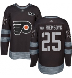 Men's Adidas Philadelphia Flyers #25 James Van Riemsdyk Authentic Black 1917-2017 100th Anniversary NHL Jersey