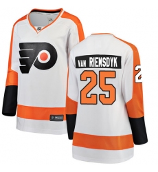 Women's Philadelphia Flyers #25 James Van Riemsdyk Fanatics Branded White Away Breakaway NHL Jersey