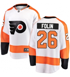 Men's Philadelphia Flyers #26 Christian Folin Fanatics Branded White Away Breakaway NHL Jersey