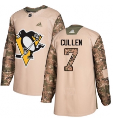 Men's Adidas Pittsburgh Penguins #7 Matt Cullen Authentic Camo Veterans Day Practice NHL Jersey