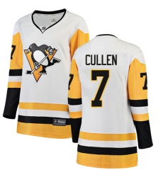 Women's Pittsburgh Penguins #7 Matt Cullen Authentic White Away Fanatics Branded Breakaway NHL Jersey