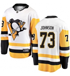 Youth Pittsburgh Penguins #73 Jack Johnson Authentic White Away Fanatics Branded Breakaway NHL Jersey