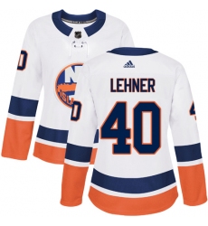 Women's Adidas New York Islanders #40 Robin Lehner Authentic White Away NHL Jersey