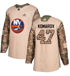 Men's Adidas New York Islanders #47 Leo Komarov Authentic Camo Veterans Day Practice NHL Jersey