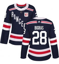 Women's Adidas New York Rangers #28 Chris Bigras Authentic Navy Blue 2018 Winter Classic NHL Jersey
