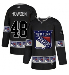 Men's Adidas New York Rangers #48 Brett Howden Authentic Black Team Logo Fashion NHL Jersey