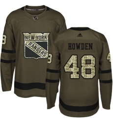 Men's Adidas New York Rangers #48 Brett Howden Authentic Green Salute to Service NHL Jersey