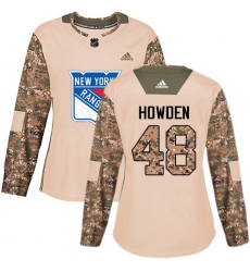 Women's Adidas New York Rangers #48 Brett Howden Authentic Camo Veterans Day Practice NHL Jersey