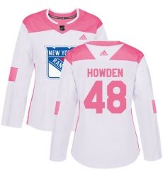 Women's Adidas New York Rangers #48 Brett Howden Authentic White Pink Fashion NHL Jersey