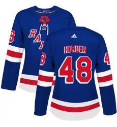 Women's Adidas New York Rangers #48 Brett Howden Premier Royal Blue Home NHL Jersey