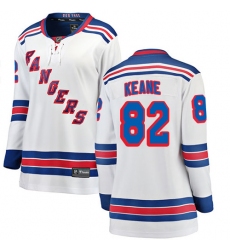 Women's New York Rangers #82 Joey Keane Fanatics Branded White Away Breakaway NHL Jersey