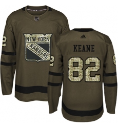 Youth Adidas New York Rangers #82 Joey Keane Premier Green Salute to Service NHL Jersey