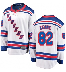 Youth New York Rangers #82 Joey Keane Fanatics Branded White Away Breakaway NHL Jersey