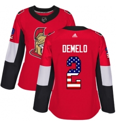 Women's Adidas Ottawa Senators #2 Dylan DeMelo Authentic White Away NHL Jersey