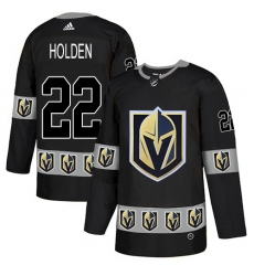 Men's Adidas Vegas Golden Knights #22 Nick Holden Authentic Black Team Logo Fashion NHL Jersey