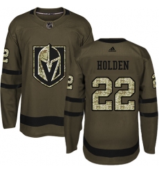 Youth Adidas Vegas Golden Knights #22 Nick Holden Authentic Green Salute to Service NHL Jersey