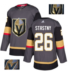Men's Adidas Vegas Golden Knights #26 Paul Stastny Authentic Gray Fashion Gold NHL Jersey