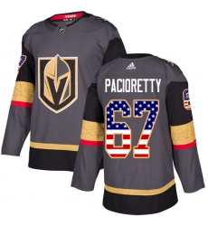 Youth Adidas Vegas Golden Knights #67 Max Pacioretty Authentic Gray USA Flag Fashion NHL Jersey